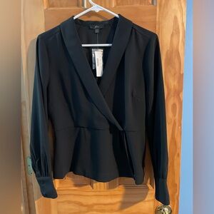 J.Crew black peplum blouse, size 6, new with tags
